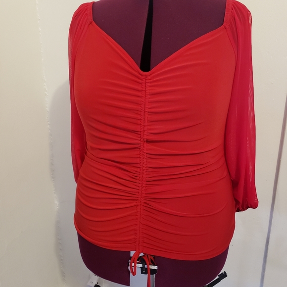 Red Mesh Top - Picture 4 of 7